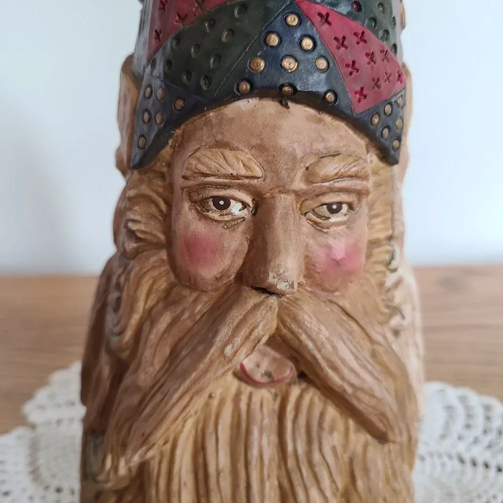 Three Faces of Santa Unique Christmas Holiday Decor Table Shelf Sitter Vintage